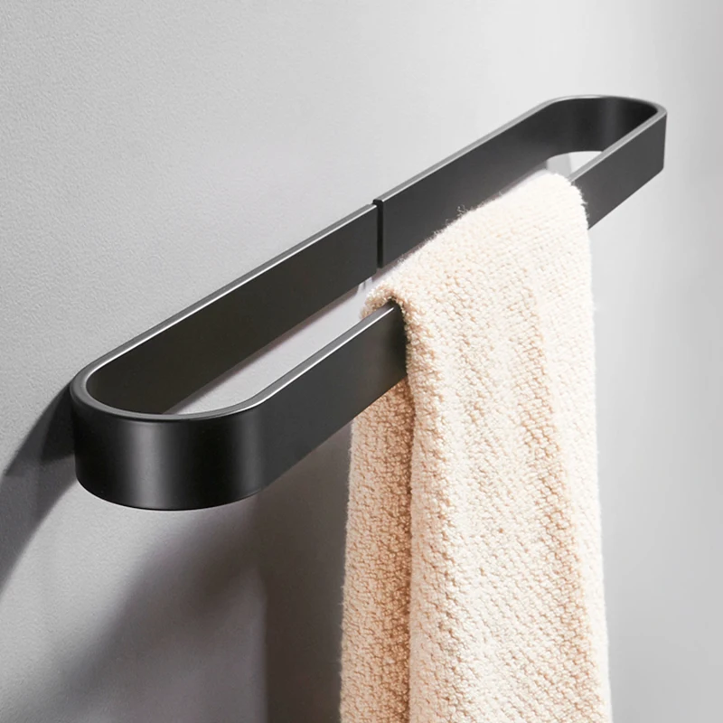 Черный алюминиевый держатель для полотенец в ванную комнату настенная вешалка