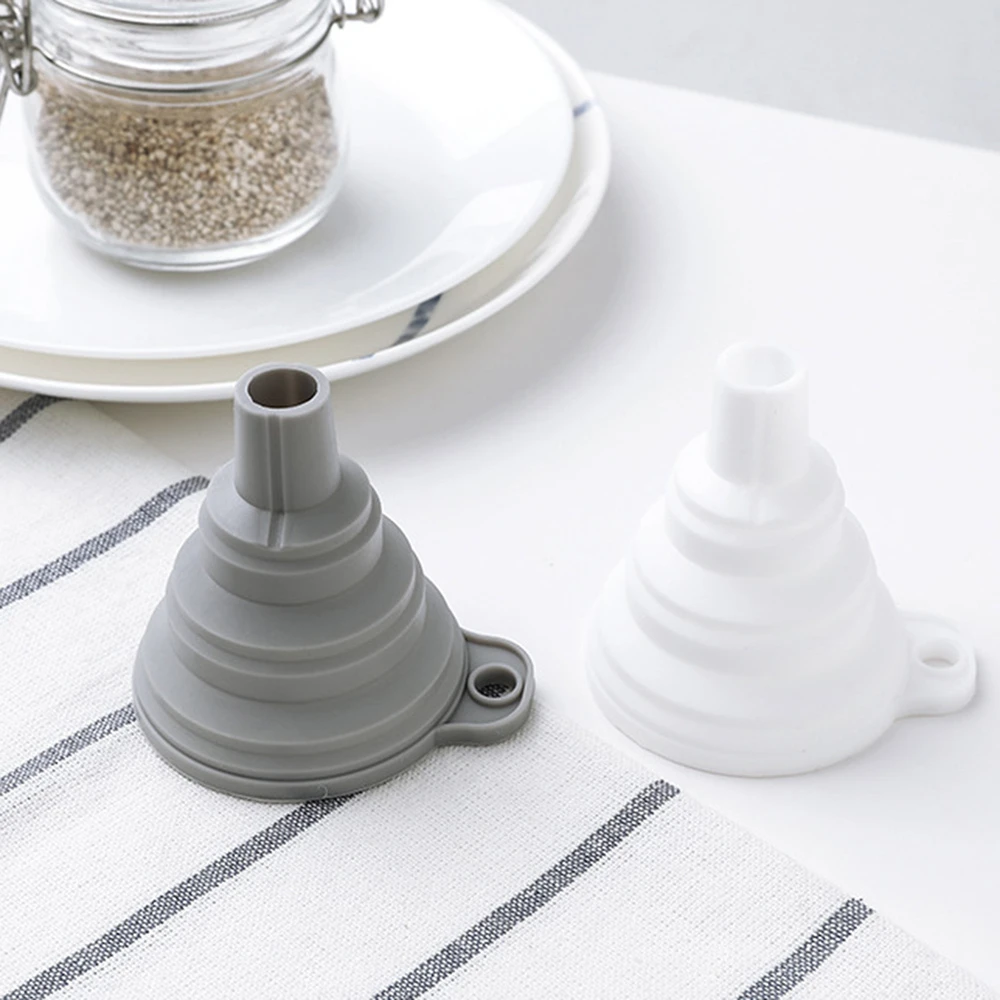 Портативные мини силиконовые складывающиеся воронки складные телескопические