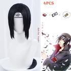 Парик из термостойких волос, аниме, боруто, для ролевых игр, Саске, Какаши, Минато, черный, длинный парик для косплея, ободок, кольцо, ожерелье, ниндзя