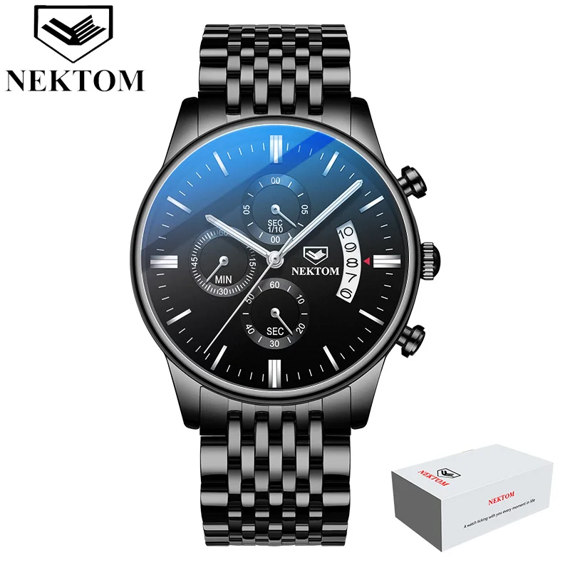 C6(with box) Дропшиппинг Relogio Masculino роскошные Брендовые Часы для мужчин бизнес хронограф часы мужские водонепроницаемые кварцевые наручные часы - Цвет: C6(with box)