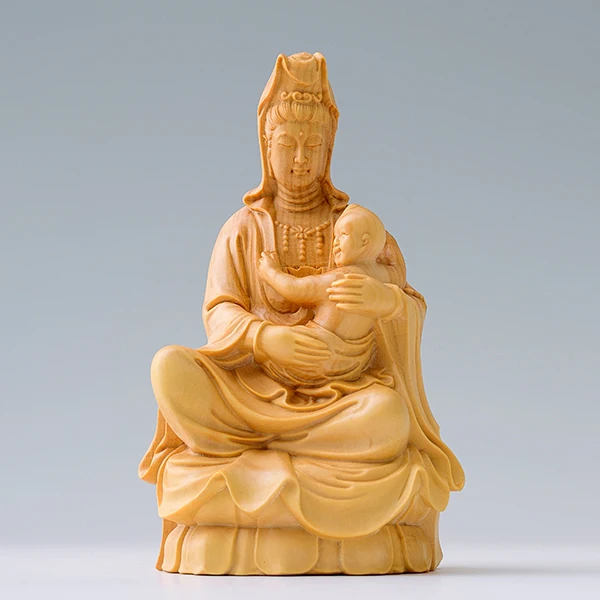 10 см SongZi Guanyin деревянная статуя ремесла Будды Boxwood домашнее украшение статуэтки