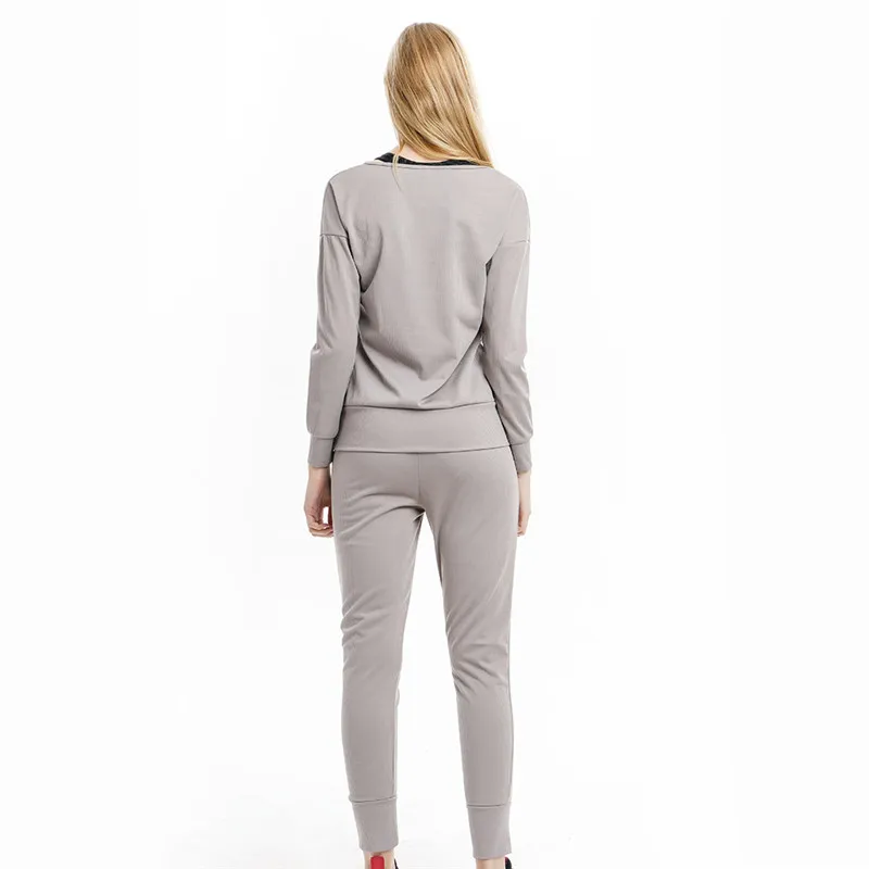 

Autumn Women Set Female Clothing Solid Color Casual Top And Pant 2 Piece Set Women Tracksuit Woman Sportswear Two-Piece Set