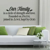 Our Family Is A Circle Of Strength And Love Vinyl Wall Decal Sticker Home Decoration Accessories For Living Room Wallpaper C071
