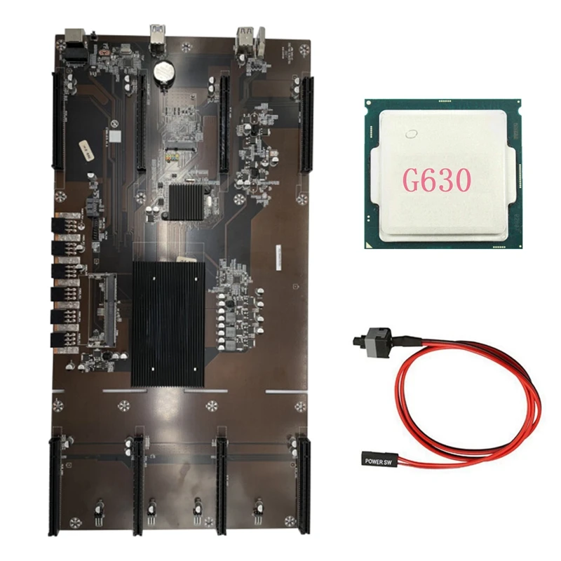 NEW-ETH80 B75 BTC майнинговая материнская плата + G630 CPU кабель коммутатора 8xpcie 16X LGA1155