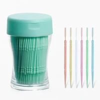 260pcs pick interdental double head brushed for teeth cleaning toothpick oral care tool 6 2 cm dental flos