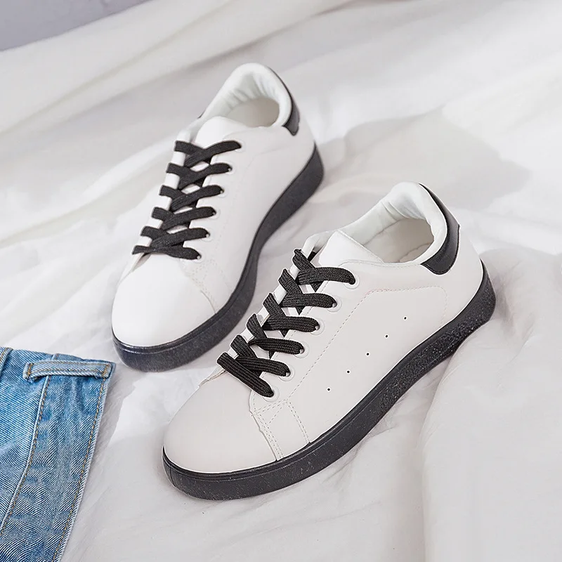 Новинка 2019 женские белые туфли с желеобразной подошвой студенческие кружевные