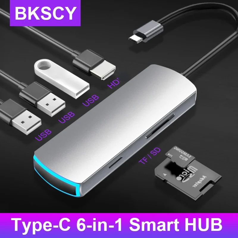 

Адаптер-концентратор Bkscy USB C на HDMI, 5 Гбит/с, 4K, 30 Гц, 3,0 P