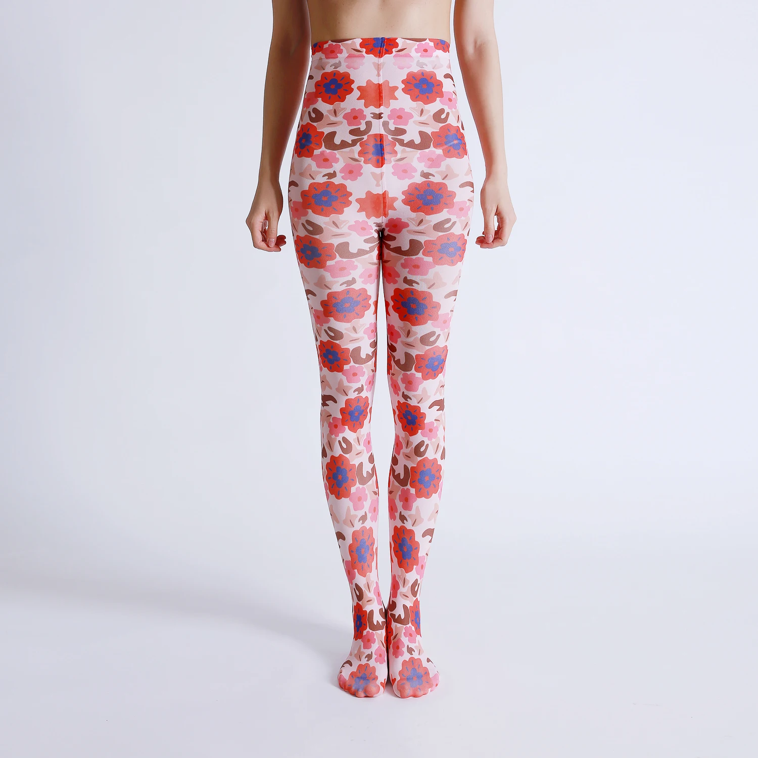 Новое поступление роскошные модные колготки с цифровым цветочным принтом