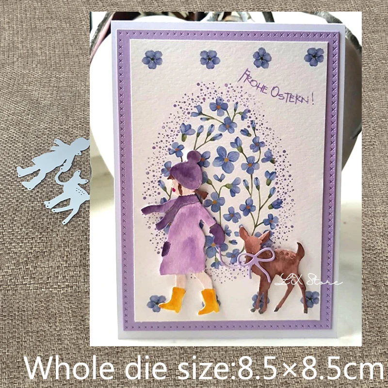 

XLDesign Craft Metal Cutting Die stencil mold winter girl deer decoration scrapbook Album Paper Card Craft Embossing die cuts