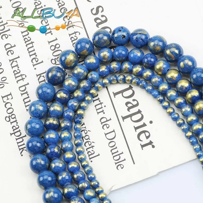 4 12 мм голубые лазуритовые бусины из нефрита для изготовления ювелирных изделий