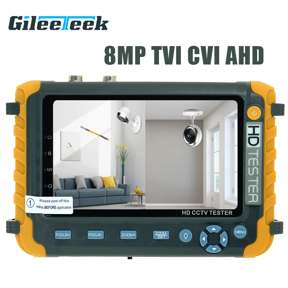 

IV8W CCTV Camera Tester Monitor 8MP ADH CVI TVI CVBS 4 Ins 1 Cameras HD coaxial tester DC12V output power CCTV Tester Test Tool