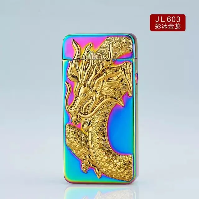 Двойная дуговая USB перезаряжаемая Зажигалка Креативный дизайн дракон