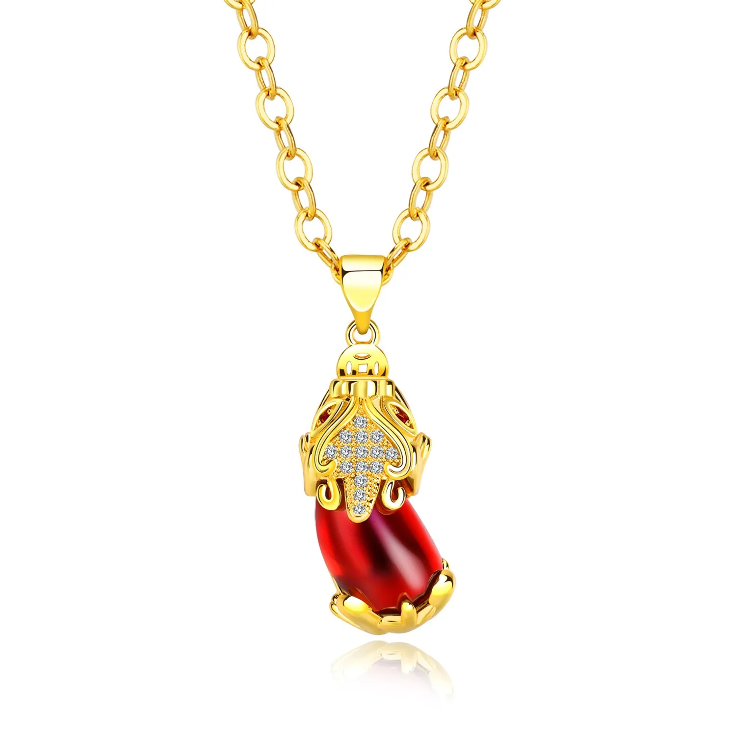 

Cyue Fashion Gold-plated Copper Brave Necklace Transfer Zircon Lucky Pendant For Lady Jewelry Gift