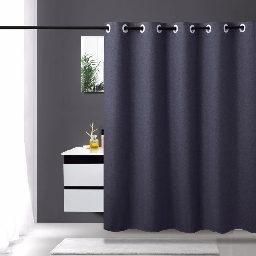 thickened waterproof shower curtain linen bathroom mould proof and perforated free curtain plain shower curtain free global shipping