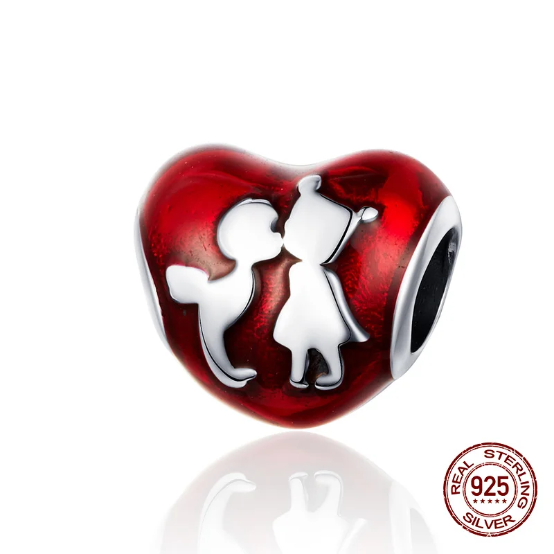 SC1187 Китайский год красный серебряные бусины 925 пробы подвеска талисманы fit Pandora браслет ожерелье ювелирные изделия - Цвет: SC1187