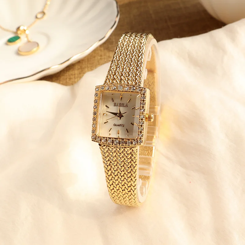 Ladies Watch Luxury Niche Chic Wind Square Suit Diamond Vintage Wheat Ear Quartz Watch Girlfriend Gift  Ladies Watches enlarge