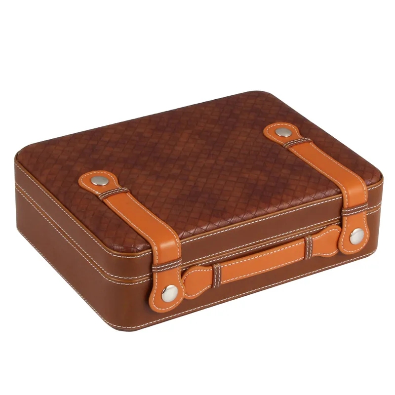 

Luxury Cedar Wood Leather Travel Cigar Humidor Box Cigar Case Humidifier Hygrometer Cigar Holder Box For COHIBA Cigars CH-008a