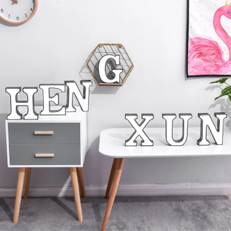 Светодиодный ночник с буквенным принтом логотипом 26 букв настенный светильник