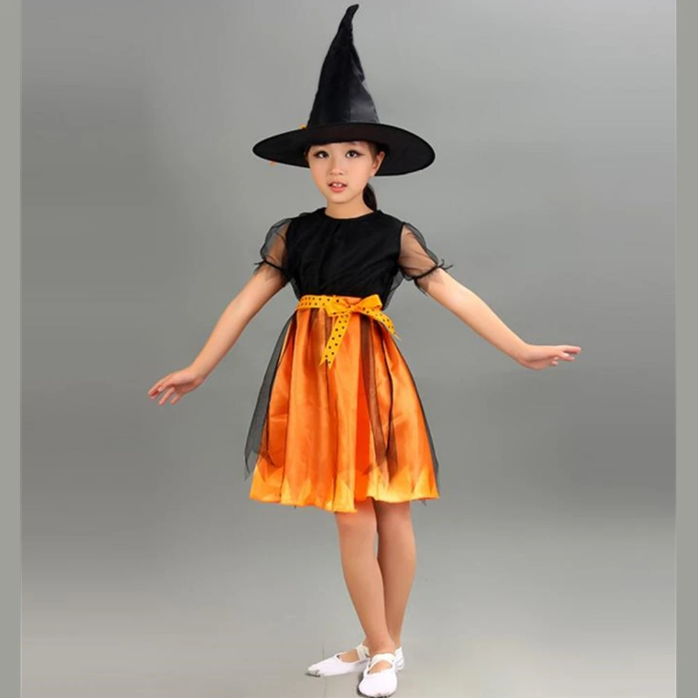 Костюм на Хэллоуин для детей костюм ведьмы костюмированной вечеринки оранжевое