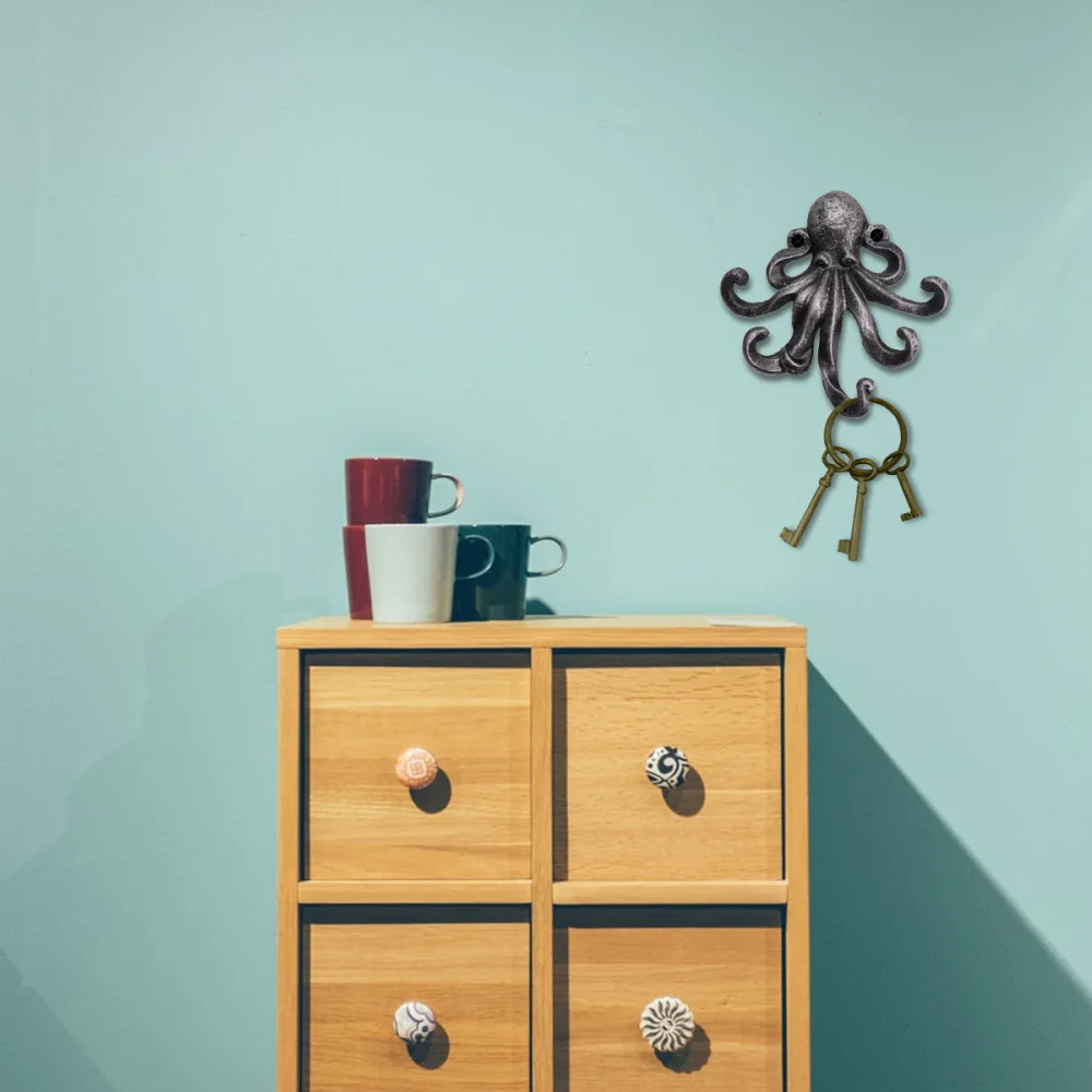 

Storage Hook Octopus Hook Key Cast Hook Wall Mounted Rack Hanging Hook for Home Bedroom (Golden)
