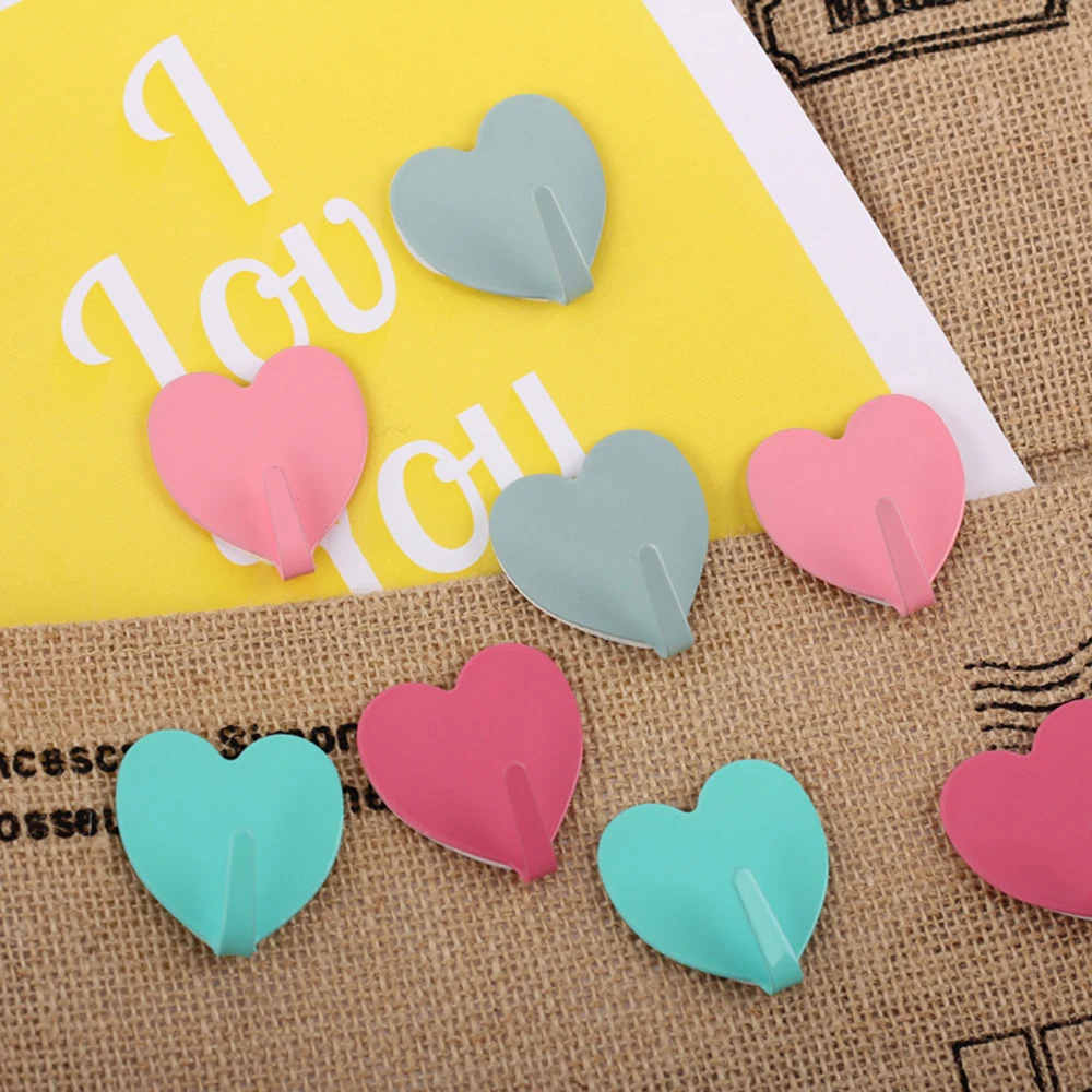 1 шт. декор в форме сердца самоклеющиеся крючки для дома кухни стены двери