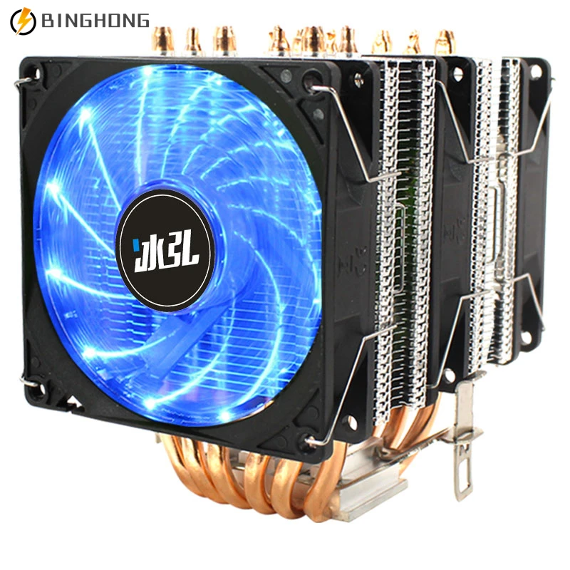 

Кулер для процессора BINGHONG, 6 тепловых трубок, 4 контакта, PWM, RGB, ПК, тихий, 90 мм, кулеры для процессора Intel LGA 2011 775 1200 1150 1156 AMD AM3 AM4