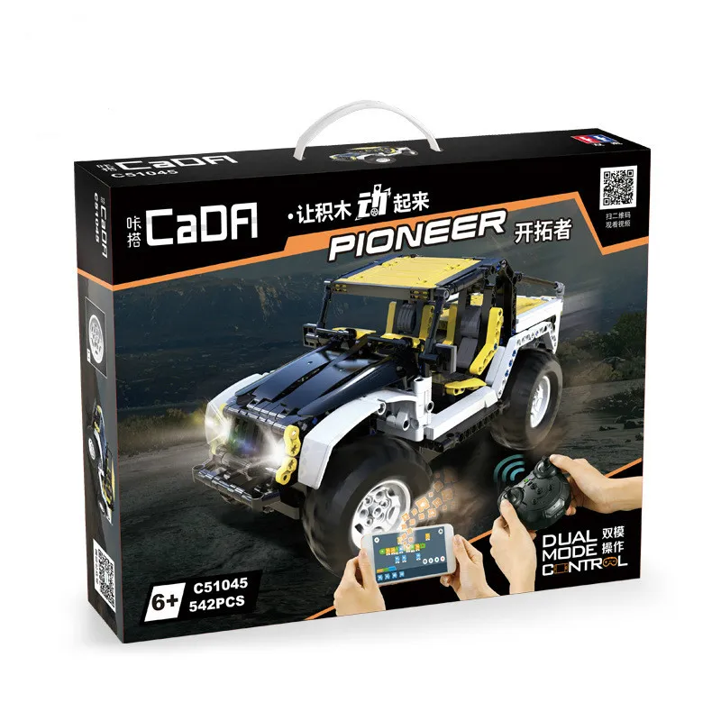 

CaDA 542Pcs Remote Control 2.4Ghz Blocks Hight-tech RC Car Building Blocks Compatible With STEAM APP Model Bricks Car Toys Boys