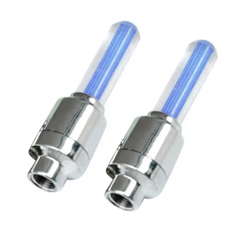 2 Pcs Wheel Air Valve Cap Decor Light Car Motorcycle Bike Tire LED Lamp Tyre Neon Gas Nozzle Valve Glow Stick Light