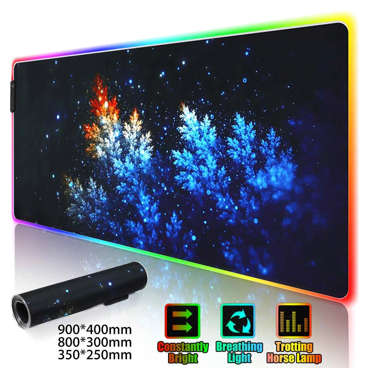 

Gaming Mouse Pad LED RGB Large Gamer Mousepad USB LED Lighting Backlit Rainbow Computer Mat Rubber Keyboard Desk Pad for dota