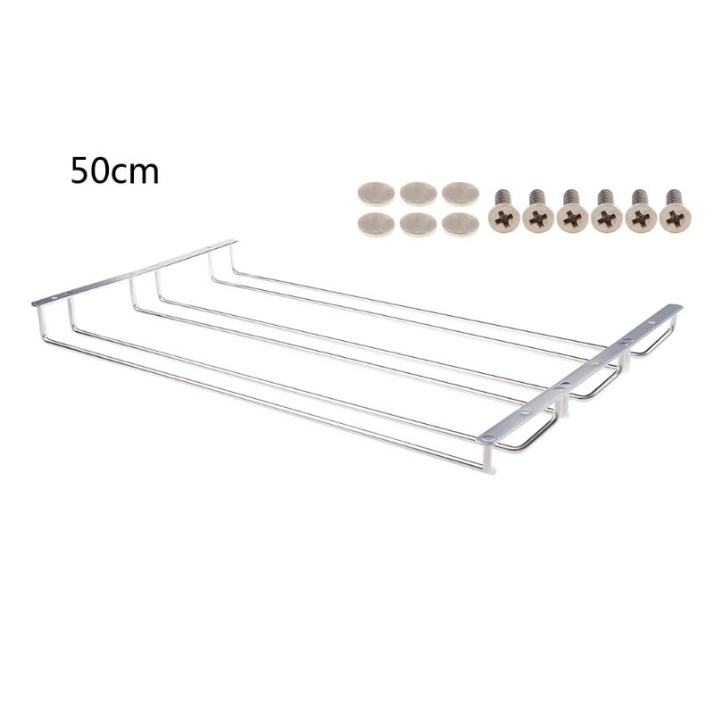 

3 Rows Wine Glass Rack Under Cabinet Stemware Wine Glass Holder for Kitchen Bar L5YE
