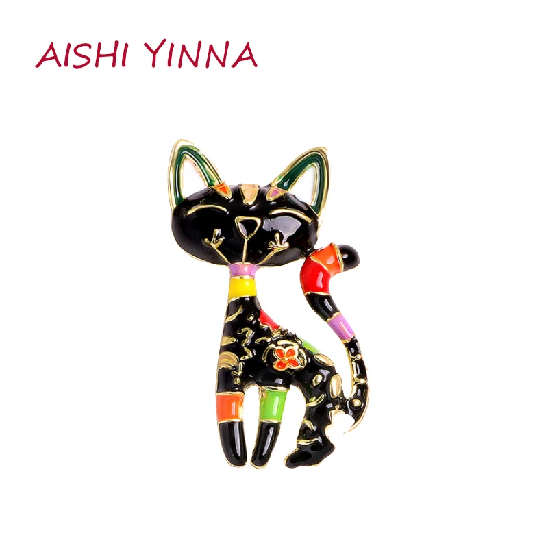 

AISHI YINNA Cute Cat Corsage Accessories Creative Brooch Cartoon Cat Egyptian Cat Air Defense Outdoor Party Gift Jewelry