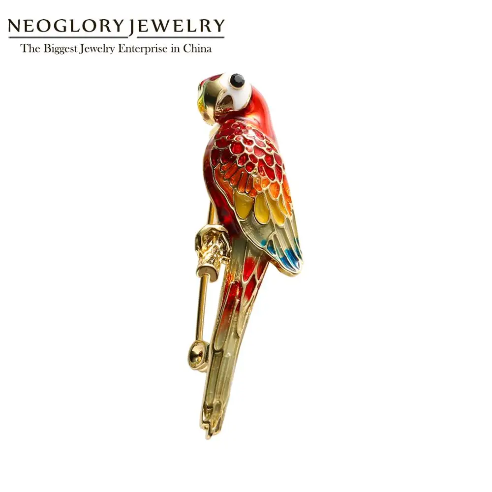 Neoglory Яркие Птицы Милые Броши в виде попугаев для женщин великолепные
