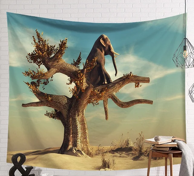 Оригинальный CAMMITEVER африканских животных Жираф слон Кошка Гобелен пустыня