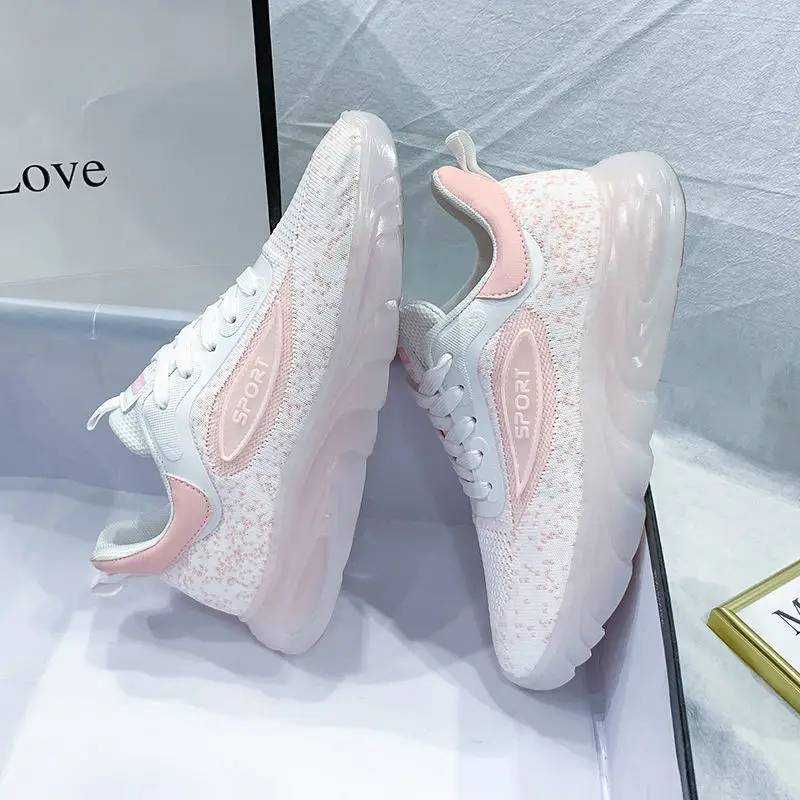 Spring And Summer New Luminous Hida Sports Shoes Women 2021 Casual Fashion Flats Mesh (Air mesh) Lace-up Breathable High Quality