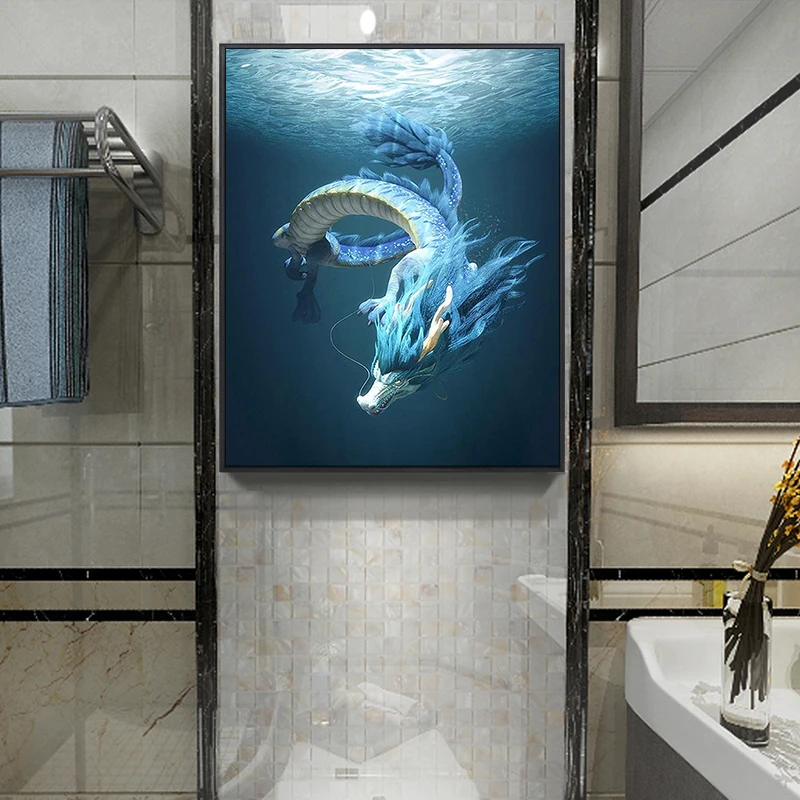 Раскрашивание по номерам картина искусство красить номер Ручная роспись священный Китайский национальный дракон дом коридор декоративный на.