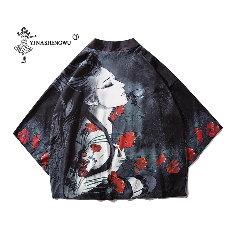 

Women Print Yukata Kimonos Japanese Kimono Traditional Cardigan Men Cardigan Shirts Coat Kimono Cosplay Costumes Asian Clothes