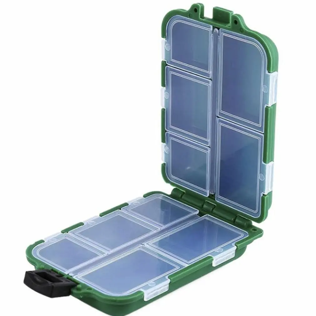 

10 Compartments Mini Storage Box Fishing Tackle Box Fishing Bait Spoon Hook Bait Box Gadget Box Pesca Fishing Accessories