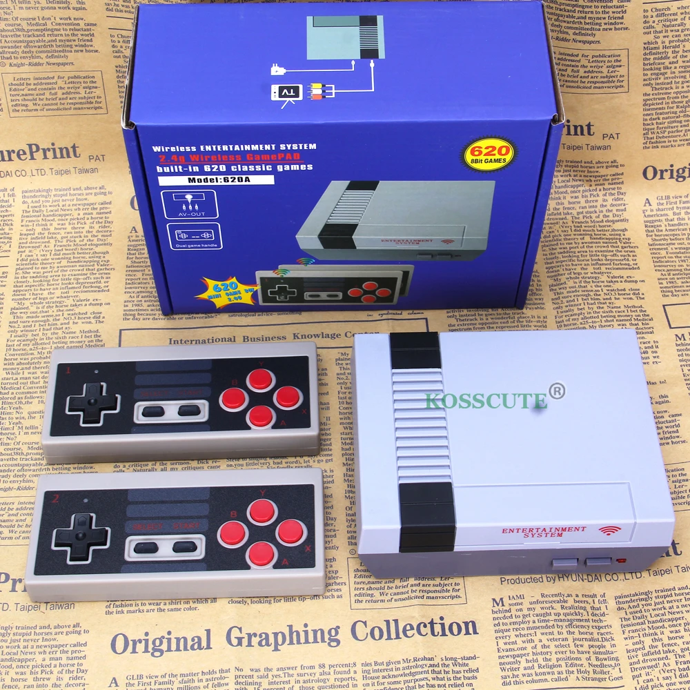 

Retro Wireless Handheld 4 Keys Games Console Built-in 620 Classic Games Controller for NES TV Handheld Mini Game Console Joypad