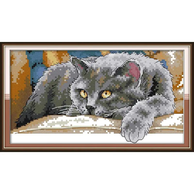 Набор для вышивки черная кошка 11CT 14CT|Упаковка| |
