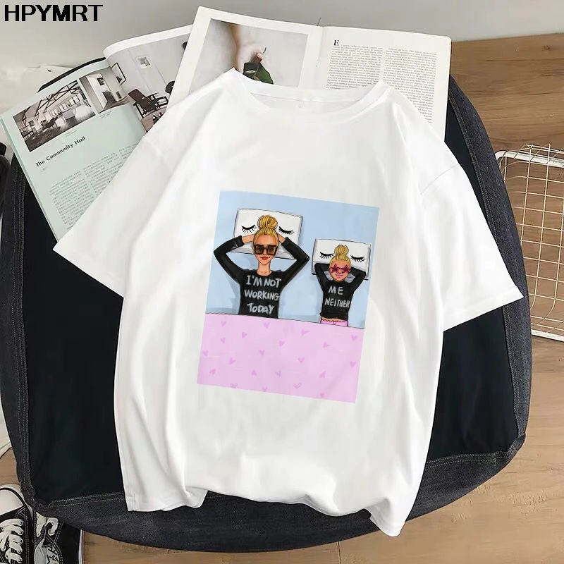 Лето 2020 футболка на день матери Женская Harajuku Kawaii супер мама Повседневная Удобная