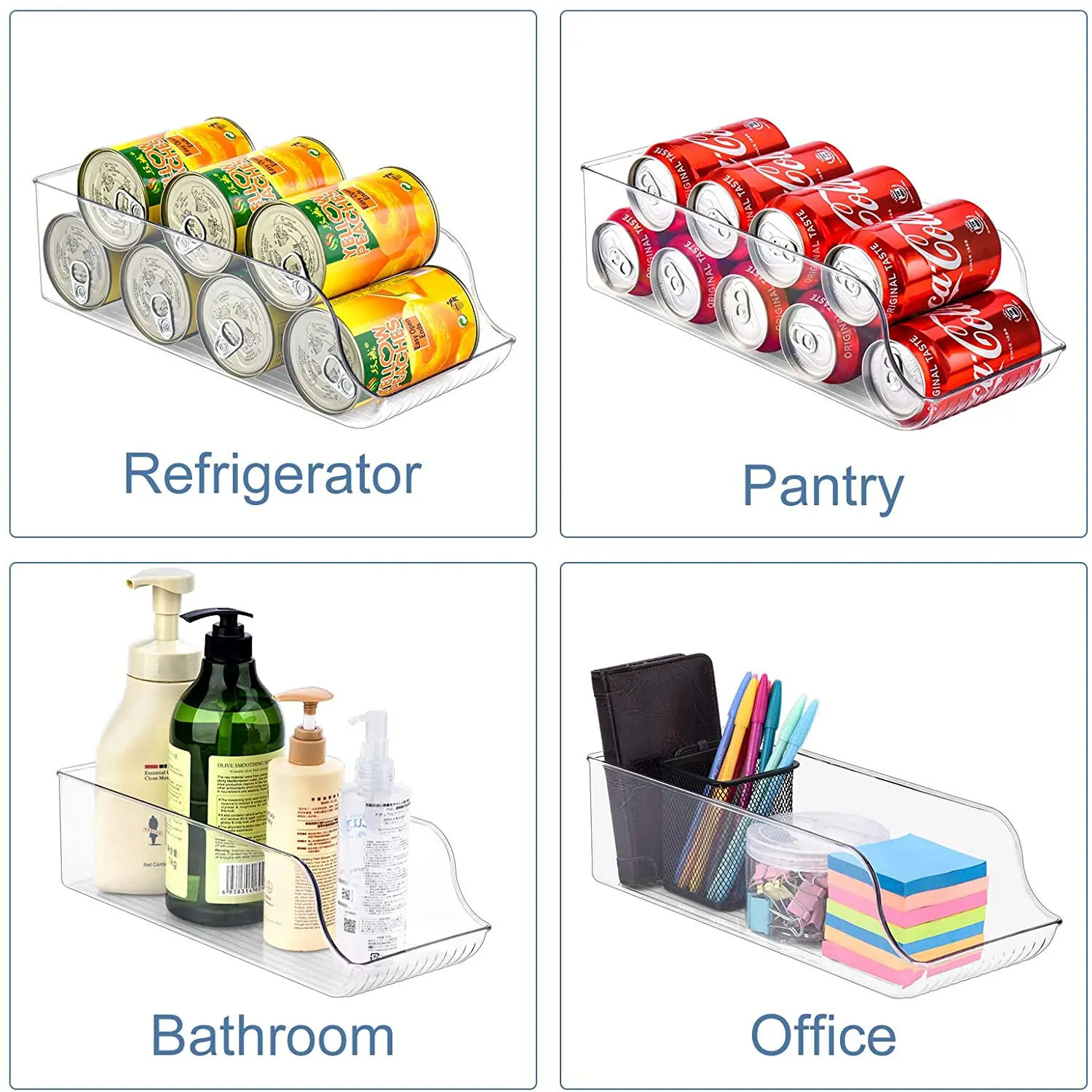 

Fridge Organizer Bins Can Drink Dispenser Holder Refrigerator Freezer Kitchen Cabinets Clear Plastic Food Pantry Storage Rack