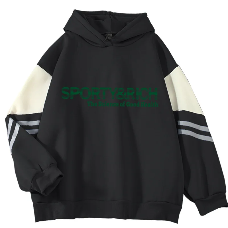 

High Quality Women Man Sporty Rich Hip Hop Grunge Punk Hoodie Long Sleeve Y2k Sweatshirt Oversize Hooded Winter Sports Hooded