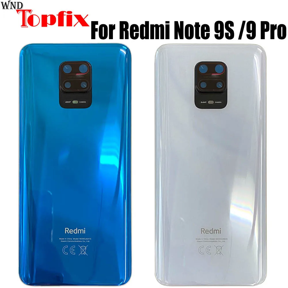 Оригинальный чехол для Xiaomi Redmi Note 9s накладка батарейного отсека стекло панель