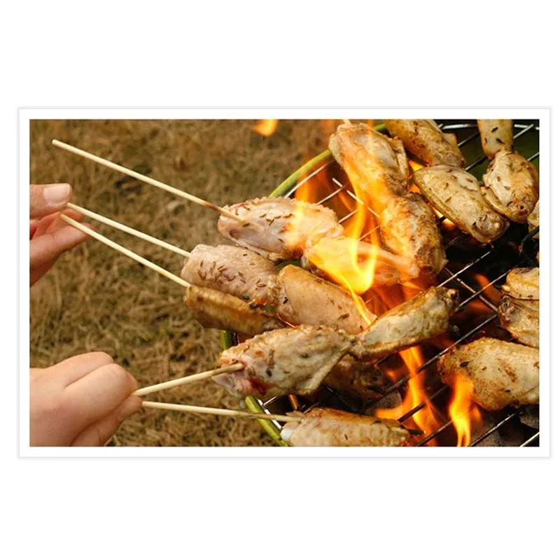 Одноразовые Деревянные палочки инструменты для барбекю натуральные бамбуковые