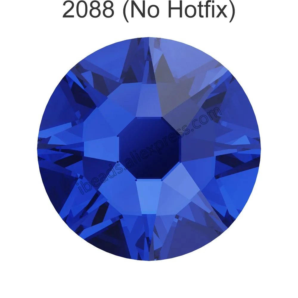 Majestic Blue 296 F 24 шт.) Оригинальные кристаллы Swarovski 2058 XILION 2088 XIRIUS Rose без горячей фиксации стразы с плоской задней частью для украшения ногтей - Цвет: Majestic Blue 296 F