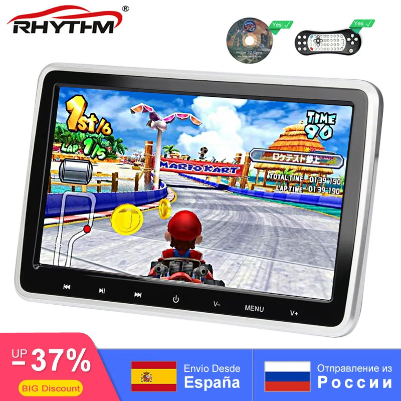 Автомобильный подголовник монитор dvd-плеер 1024x600 цифровой экран USB/HDMI/IR/FM