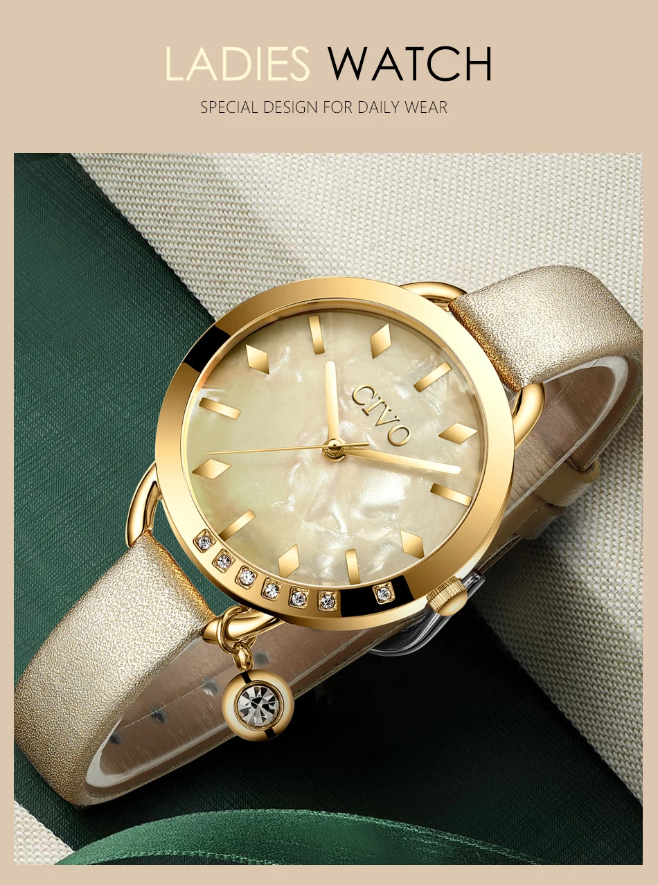 Relogio feminino CIVO модный синий кожаный ремешок женские наручные часы Роскошные Кристальные водонепроницаемые повседневные часы женские подарочные часы