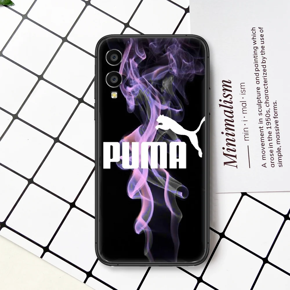 

Fashion Sports Brand Puma Phone Case For HUAWEI Honor Nova 5 7 8 9 10 20 30 A C T I X Lite Pro black Back Tpu Hoesjes Painting