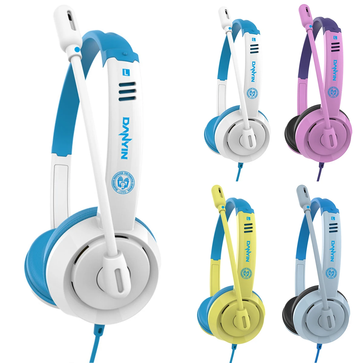 

Проводные наушники с разъемом 3,5 мм, Накладные наушники, Детские компьютерные наушники для мобильного телефона с микрофоном для курса онлай...