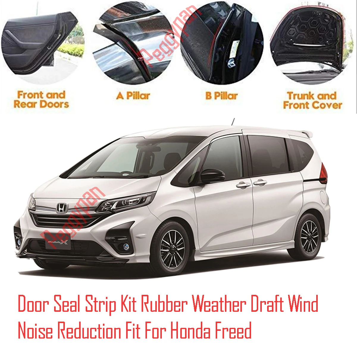 Door Seal Strip Kit Self Adhesive Window Engine Cover Soundproof Rubber Weather Draft Wind Noise Reduction Fit For Honda Freed